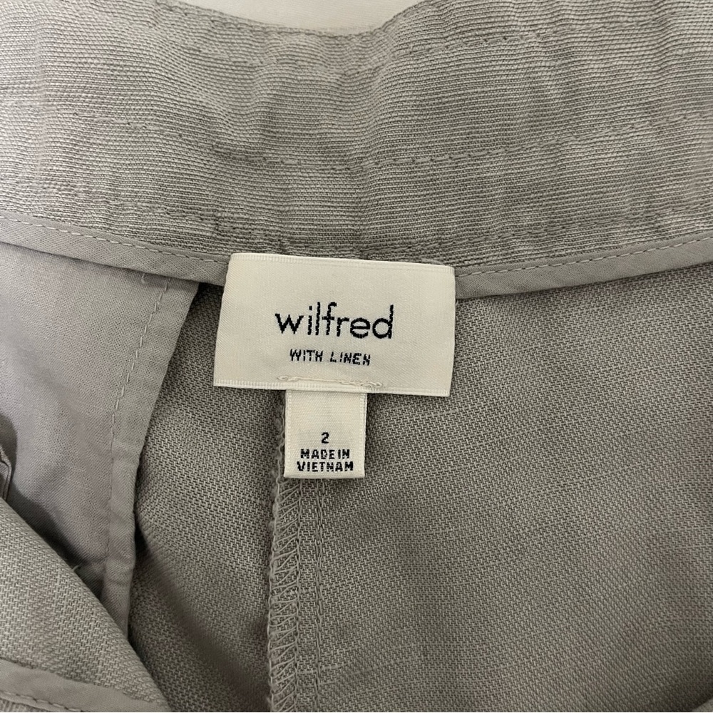 Aritzia Wilfred Linen Allant Tie Front Trouser Pant Grey Size 2 - Picture 12 of 16